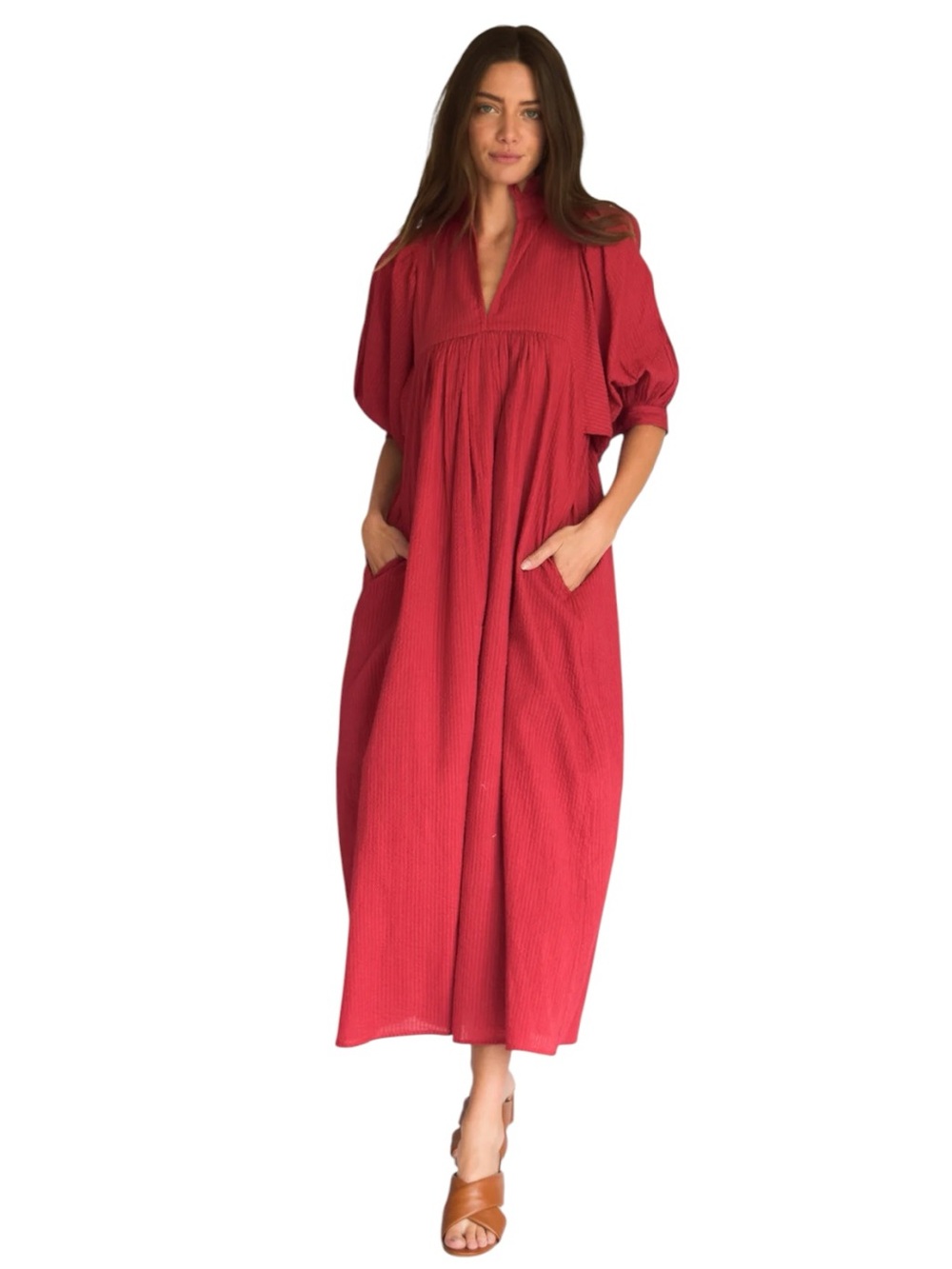 Never a Wallflower High Neck Midi Dress - Burgundy Swiss Dot. XS. NWT.